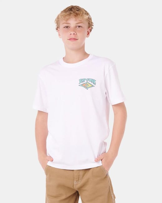 rip Curl - Boys 8-16 Dazed And Tubed T-Shirt - White - Size 10 rip Curl