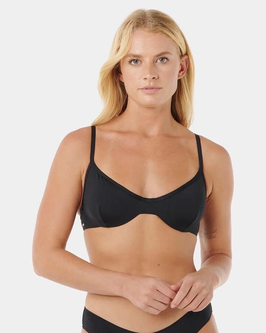 rip Curl - Womens Classic Surf D-Dd Bikini Top - Black - Size L rip Curl