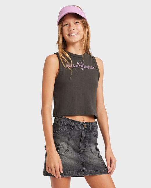 Billabong - Girls 8-16 Hilary Cargo Mini Skirt - Washed Black - Size 10 Billabong