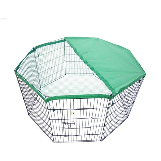 Pet Playpen Foldable Dog Cage 8 Panel 24in with Cover Kings Warehouse
