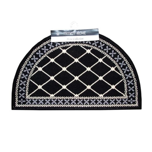 Mason Half Moon Bath Mat Black Kings Warehouse