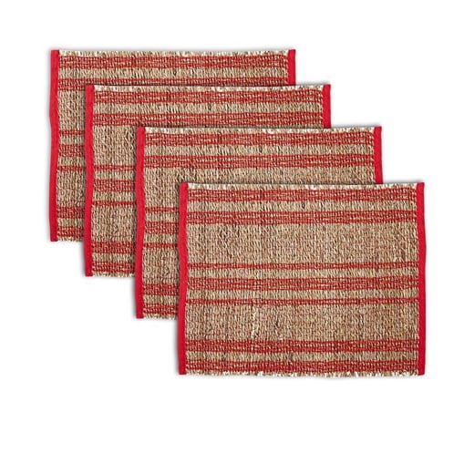Ladelle Set of 4 Loma Woven Table Placemats Terracotta Kings Warehouse