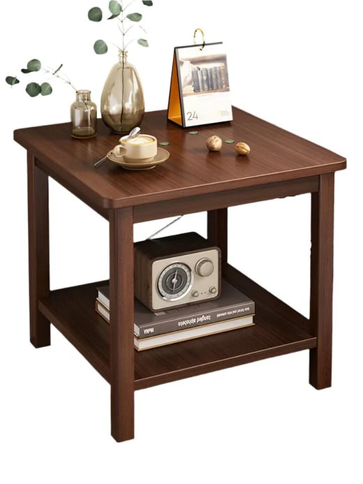 NNETB Black Walnut Side Table - Solid Wood Legs and Thickened Panel NNE Living