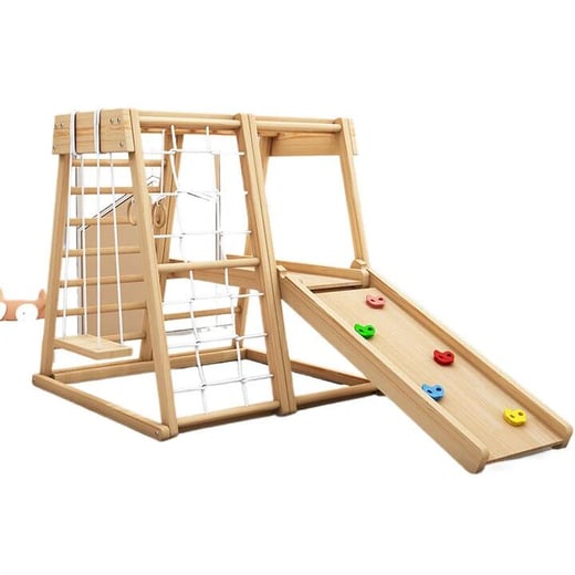 NNETB Solid Wood Kids' Climbing and Sliding Playset NNE Living