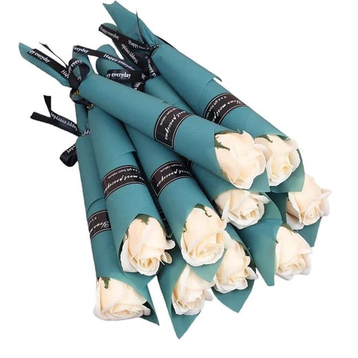 NNEOBA Elegant 20-Piece Soap Rose Artificial Flowers Set - Rose Champagne Color NNE Living