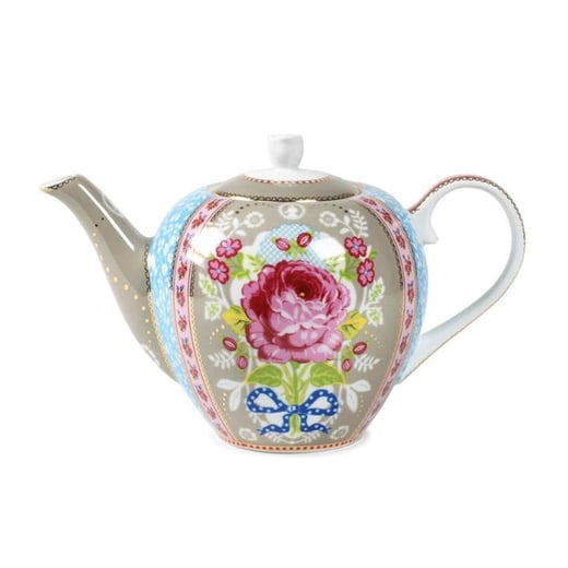 PIP Studio Floral Porcelain Khaki 1.6L Teapot Manchester Factory