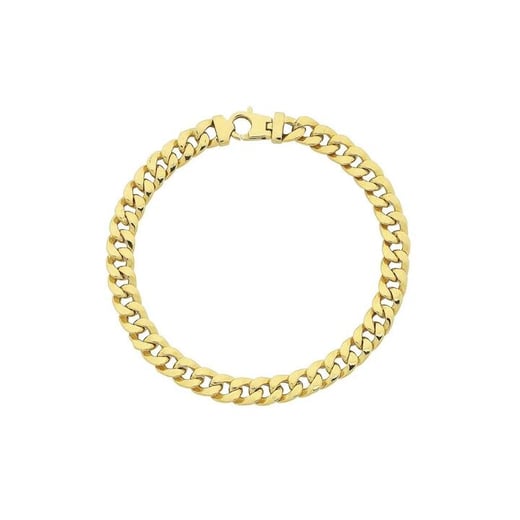 22cm Flat Curb Bracelet in 9kt Yellow Bonded Gold Bevilles