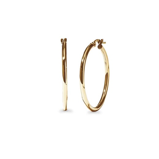 25mm Thin Round Hoop Earrings in 9kt Yellow Gold Bevilles