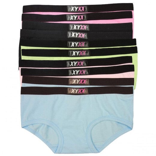 Frank and Beans – Women's – 10 Cotton Boyleg Panties – Multicolour – XXL Frank and Beans