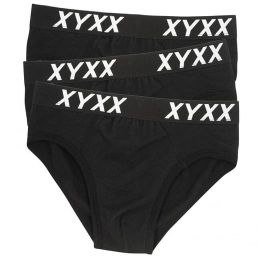 Frank and Beans – Men's – 3 Briefs Jocks – Black – Medium Frank and Beans