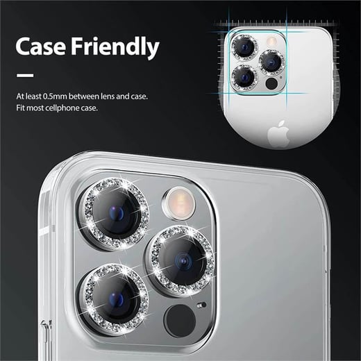 Tough On iPhone 13 Pro Max Camera Lens Protector Crystal Silver Tough On