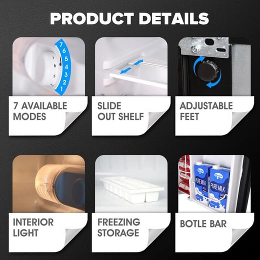 Advwin 90L Electric Mini Fridge Freezer Portable Advwin