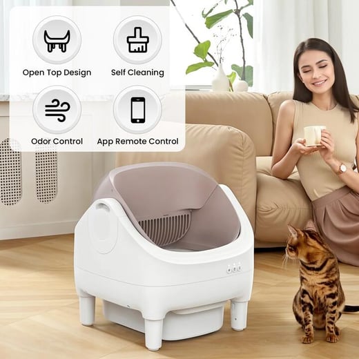 Advwin Open Top Automatic Self Cleaning Cat Litter Box Advwin