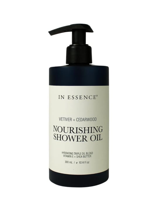 Vetiver + Cedarwood Nourishing Shower Oil 300mL In Essence